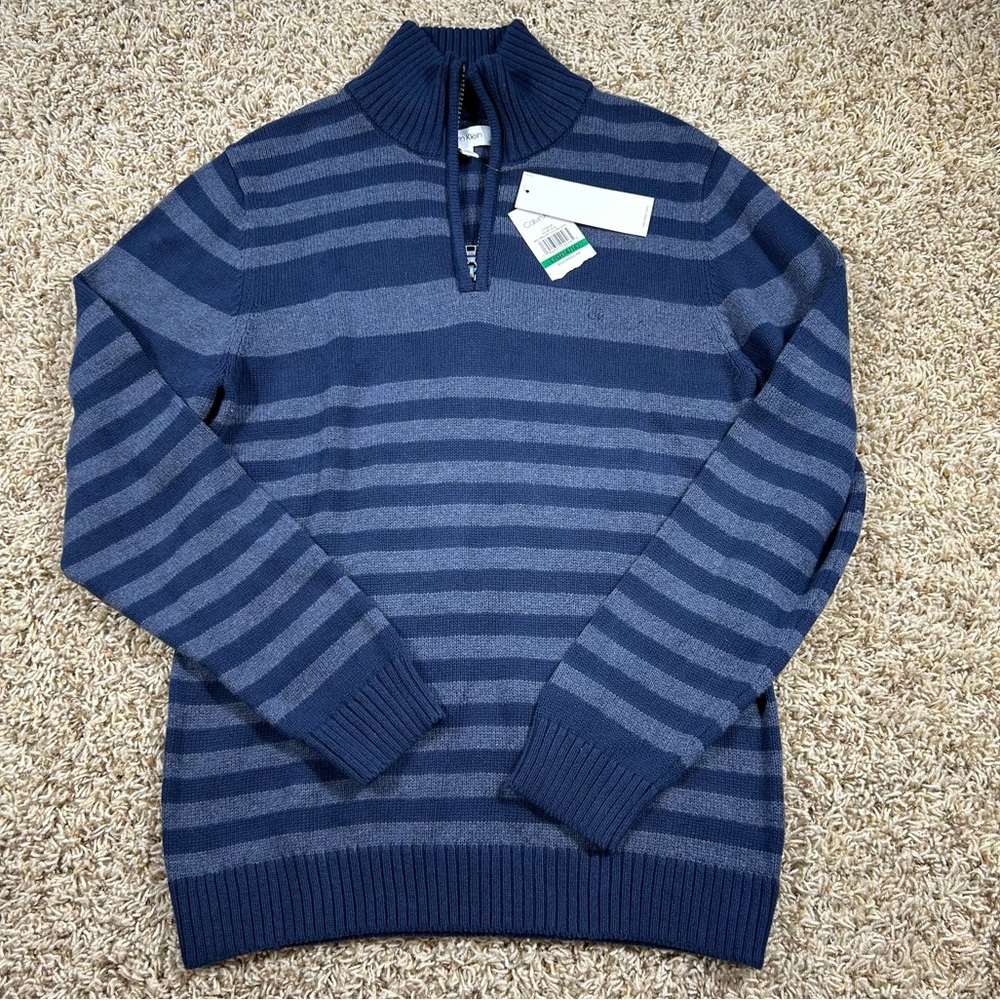 NWT - Calvin Klein - Boy's Quarter Zip Sweater - Size L (14/16)